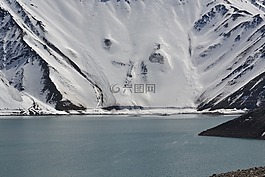雪,景觀,水庫