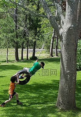 戶外,孩子們,播放