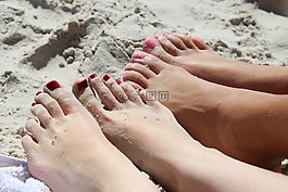 腳,女孩,指甲油