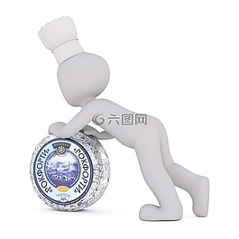 白人男性,3d模型,孤立