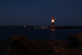 燈塔,晚上,浪漫