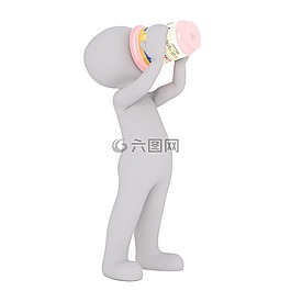 白人男性,3d模型,孤立
