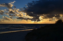 日落,海,太陽