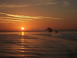 日出水,船舶,海景
