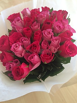玫瑰,花束,鮮花