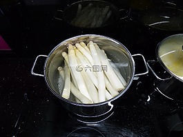 蘆筍,鍋,廚師