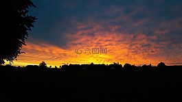 twieflingen,日落,晚上