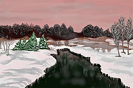 冬天,俄罗斯,雪景