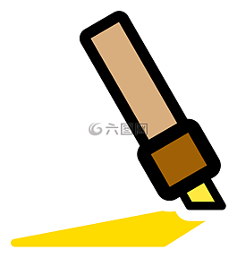 筆,標(biāo)記,黃色