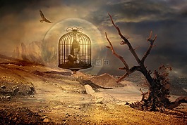 幻想,景觀,樹