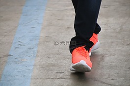 腿,鞋,橙色