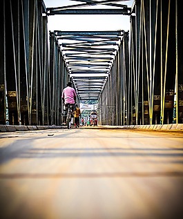 橋,人,旅行