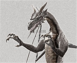 龙,绘图,童话故事