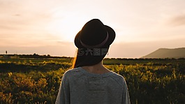 女子,鄉下,帽子
