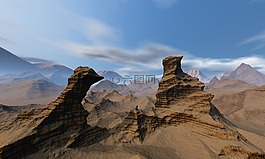 山,岩,天空