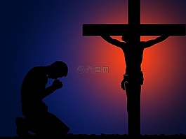 祈祷,交叉,天使