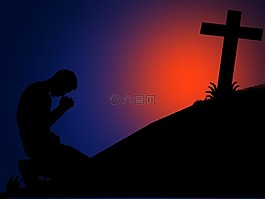 祈祷,交叉,天使
