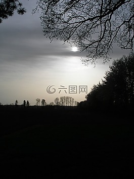 日落,abendstimmung,天空