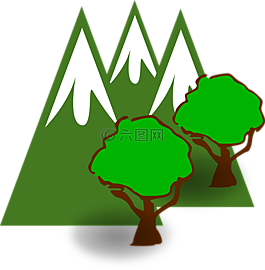 山,樹,森林