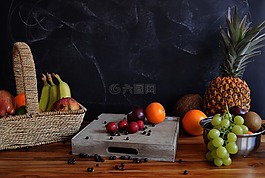 水果,葡萄,菠蘿