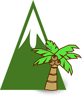 山,熱帶,棕櫚樹