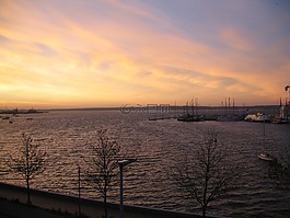 日出,海岸,大氣