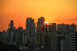 漢城,日落,建筑物