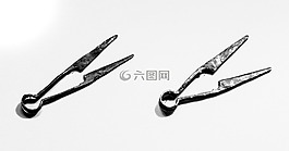 中世紀(jì)的剪刀,老,黑色和白色