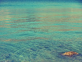 海,绿松石,黄金