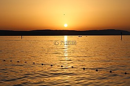 日落,太阳,夏季