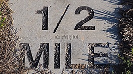 半英里標記,馬拉松標記,半英里