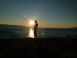 日落,海,天 s