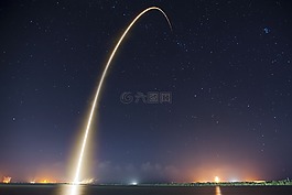 火箭发射,夜,轨道