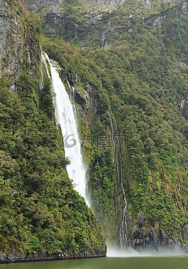 瀑布,绿色,峡湾
