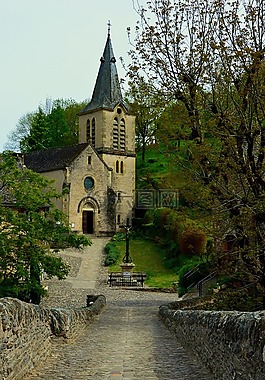 教堂,桥,belcastel
