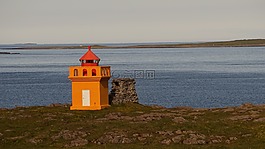 燈塔,黃色,冰島