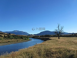 智利,河,山