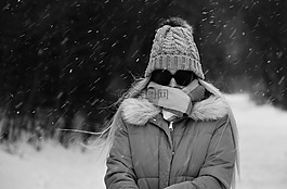 冬天,人,雪