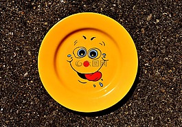 板,餐具,笑脸