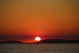 海,太陽,日落
