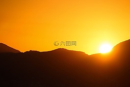 日落,橙色,太陽