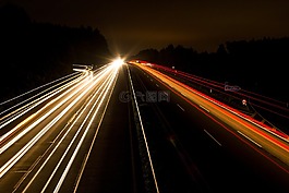 公路,夜間照片,燈