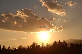 背光,云計算,天空