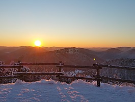冬天,浪漫,日落