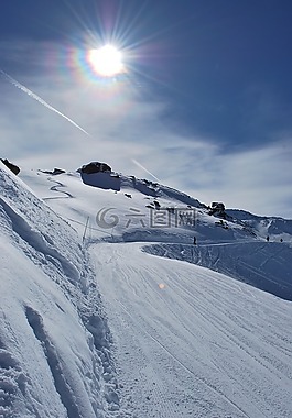 滑雪,阿爾卑斯山,雪