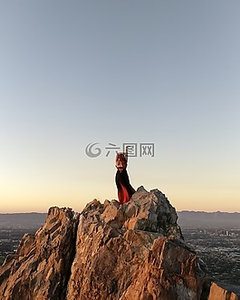 徒步旅行,石,模型
