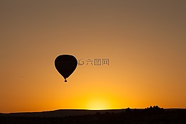 熱氣球,日出,日落