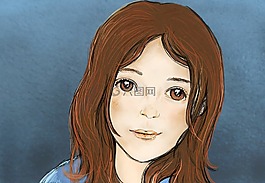 女孩,臉,女子