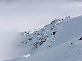 山,雪,高峰