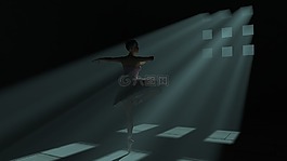 芭蕾舞,3d 舞蹈,陰影